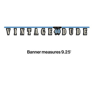 12ct Bulk Vintage Dude Party Banner "40"
