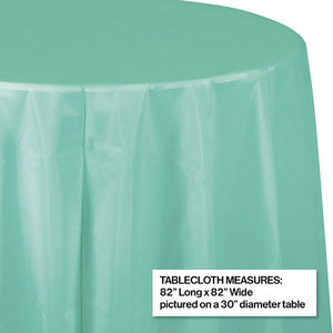 12ct Bulk Fresh Mint Green Round Plastic Table Cover