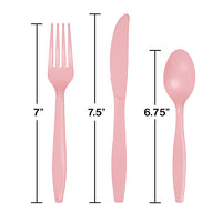 288ct Bulk Classic Pink Assorted Plastic Cutlery