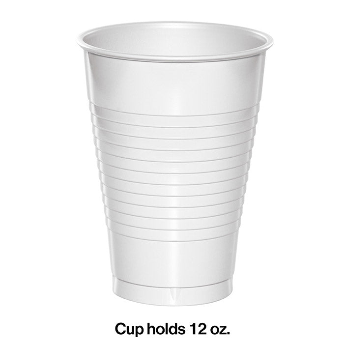240ct Bulk White 12 oz Plastic Cups