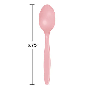 Classic Pink Plastic Spoons, 50 ct Party Decoration