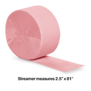 Classic Pink Crepe Streamers 81' Party Decoration