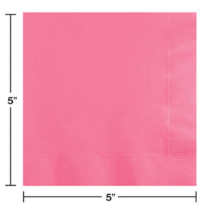 Candy Pink Beverage Napkin, 3 Ply, 50 ct Party Decoration