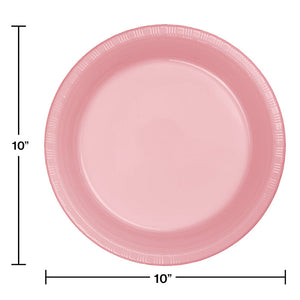 Classic Pink Plastic Banquet Plates, 20 ct Party Decoration