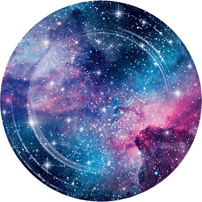 96ct Bulk Galaxy Party Dinner Plates