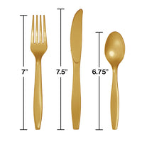 288ct Bulk Glittering Gold Assorted Plastic Cutlery
