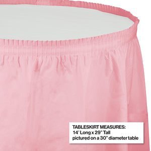 Classic Pink Plastic Tableskirt, 14' X 29" Party Decoration