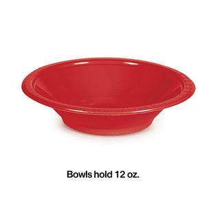 Classic Red 12 Oz Plastic Bowls, 20 ct Party Decoration