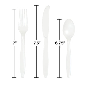 White Prem Cutlery Ast, 24 ct Party Decoration