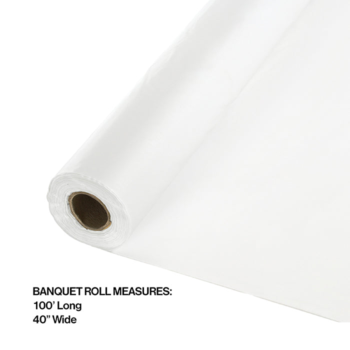 100 ft by 40 inch White Banquet Table Roll