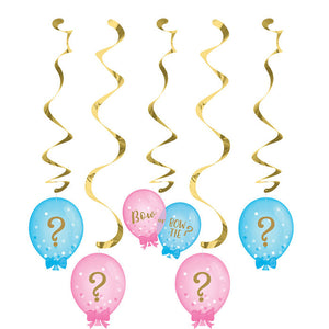 Gender Reveal Balloons Dizzy Danglers, 5 ct by Creative Converting