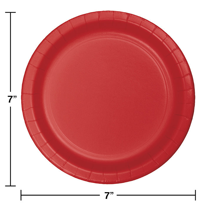 Bulk 240ct Classic Red Paper 6.75 inch Dessert Plates 