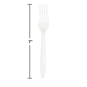 White Premium Plastic Forks, 50 ct Party Decoration