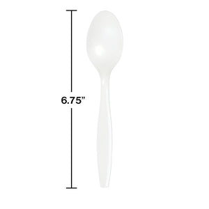 White Premium Plastic Spoons, 50 ct Party Decoration