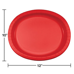 96ct Bulk Classic Red Sturdy Style Oval Platters
