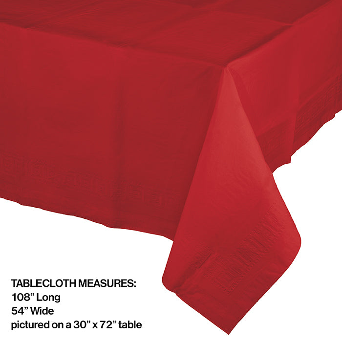 Bulk 6ct Classic Red Paper Table Covers 54" x 108" 