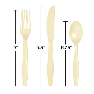 Ivory Assorted Plastic Cutlery, 24 ct Party Decoration