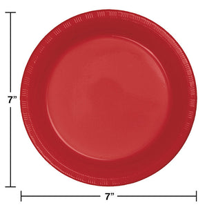 Classic Red Plastic Dessert Plates, 20 ct Party Decoration