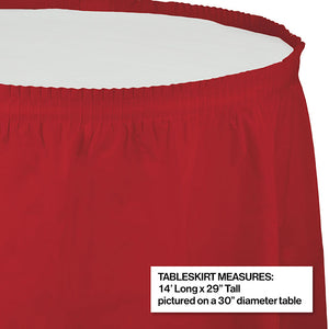 Classic Red Plastic Tableskirt, 14' X 29" Party Decoration