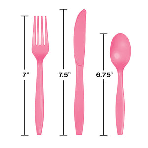 288ct Bulk Candy Pink Assorted Plastic Cutlery