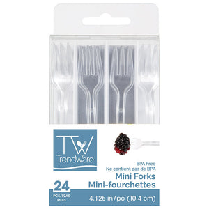 Clear Mini Appetizer Forks, 24 ct Party Supplies