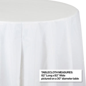 12ct Bulk White Round Plastic Table Covers