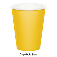 96ct Bulk Value Friendly School Bus Yellow 9 oz Hot & Cold Cups
