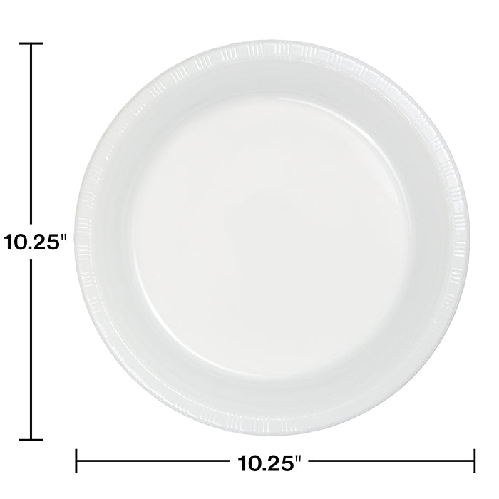 240ct Bulk White Plastic Banquet Plates