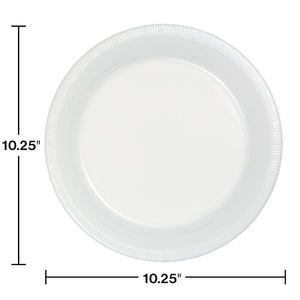 White Prem Plastic Banquet Plates, 20 ct Party Decoration