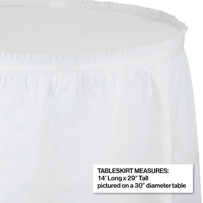 6ct Bulk White Plastic Tableskirt