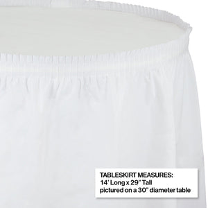 White Plastic Tableskirt, 14' X 29" Party Decoration