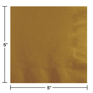 Glittering Gold Beverage Napkin 2Ply, 200 ct Party Decoration