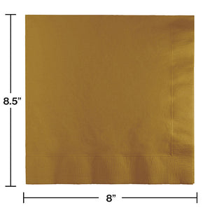 250ct Bulk Glittering Gold Dinner Napkins 3 Ply by Creative Converting