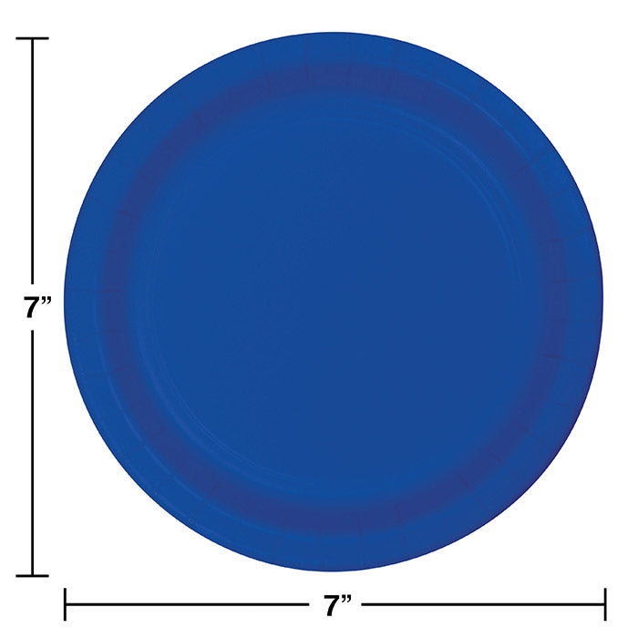 Bulk 240ct Cobalt Blue Paper 6.75 inch Dessert Plates 