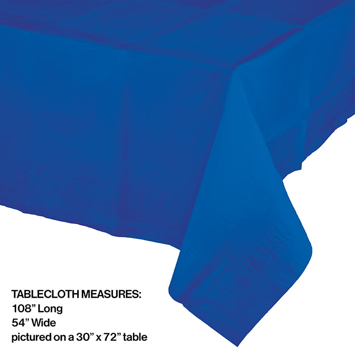 Bulk 6ct Cobalt Blue Paper Table Covers 54" x 108" 