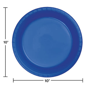 240ct Bulk Cobalt Blue Plastic Banquet Plates