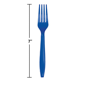 Cobalt Blue Plastic Forks, 24 ct Party Decoration