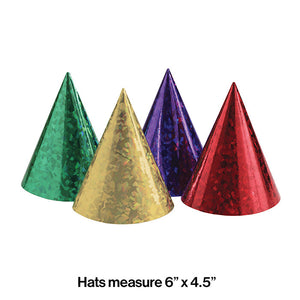 48ct Bulk Assorted Prismatic Party Hats