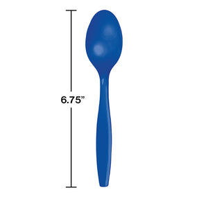 Cobalt Blue Plastic Spoons, 50 ct Party Decoration