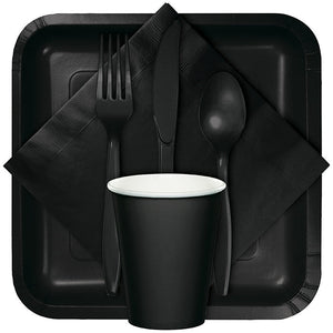 Black Assorted Plastic Cutlery, 24 ct Party Supplies