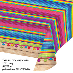 Serape Plastic Tablecover All Over Print, 54" X 102" Party Decoration