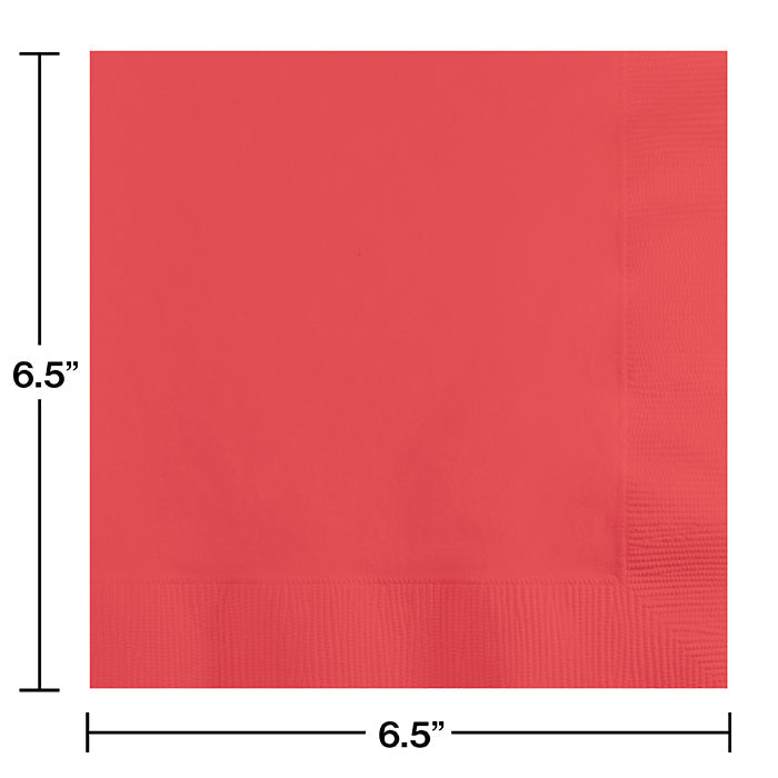 Bulk 600ct Coral Napkins - 2 ply Luncheon - 