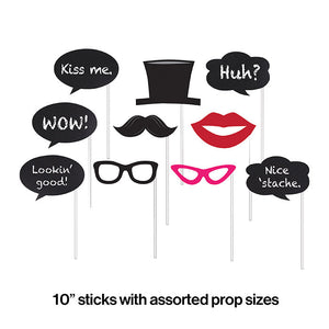 Chalkboard Photo Booth Props, 10 ct Party Decoration
