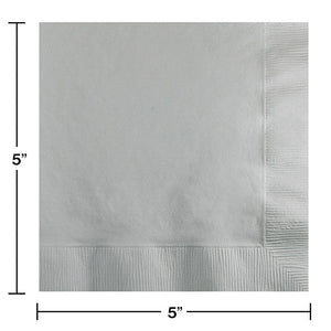 Shimmering Silver Beverage Napkin, 3 Ply, 50 ct Party Decoration
