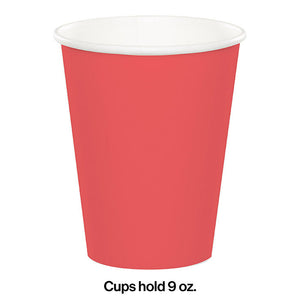 240ct Bulk Coral 9 oz Paper Cups