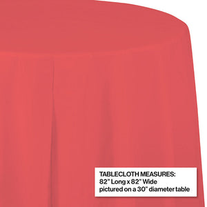 12ct Bulk Coral Round Plastic Table Covers
