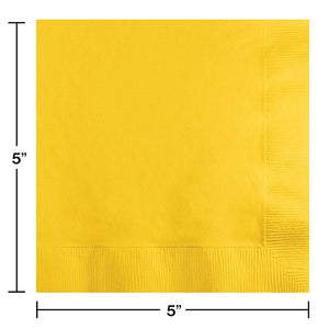 School Bus Yellow Beverage Napkin, 3 Ply, 50 ct Party Decoration