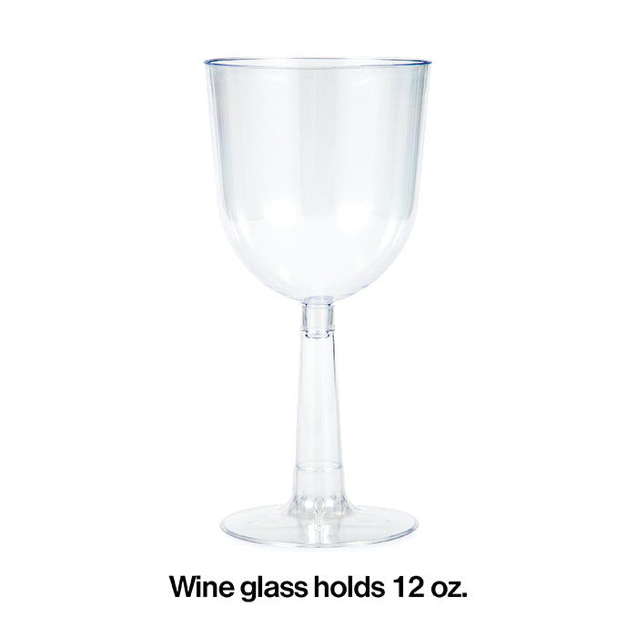 48ct Bulk 12 oz Plastic Wine Glasses