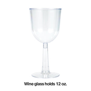 Clear Plastic Wine Glasses 12 Oz, 4 ct Party Decoration