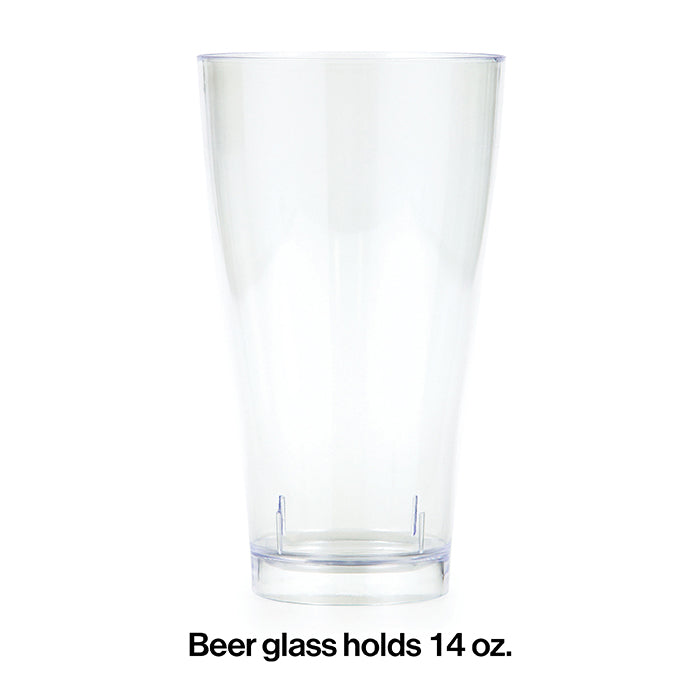 24ct Bulk 14 oz Plastic Pilsner Glasses